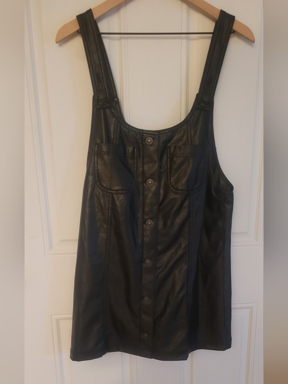 American Eagle Black Faux Leather Jumper/Dress Size Medium